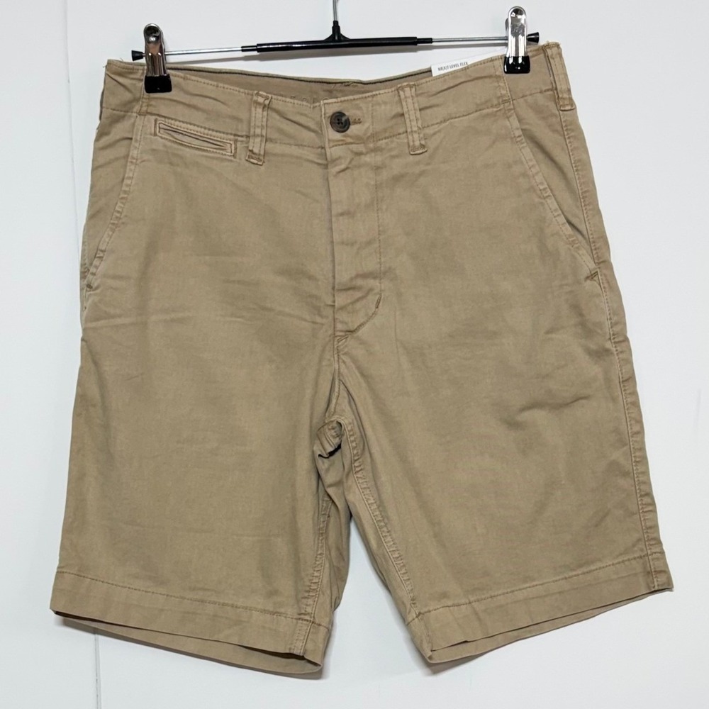 American Eagle Outfitters Men’s Flat Front Khaki Shorts 31, 10”
